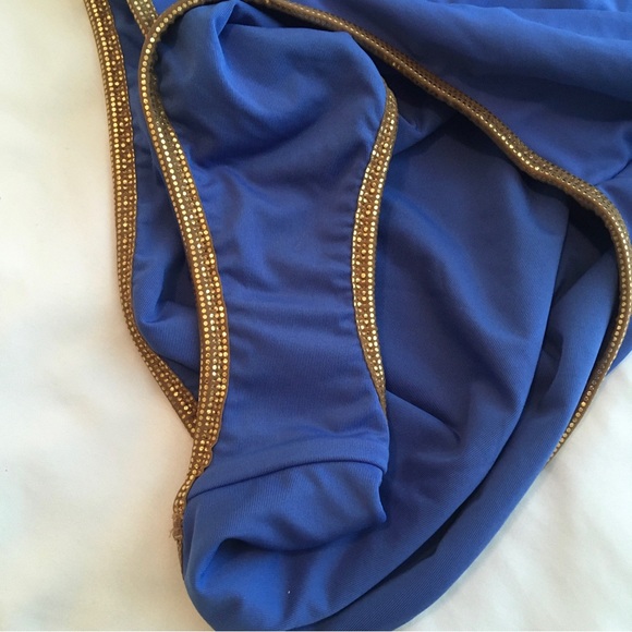 Aerie Blue and Gold Lined Cutout One Piece Swimsuit - Picture 5 of 9